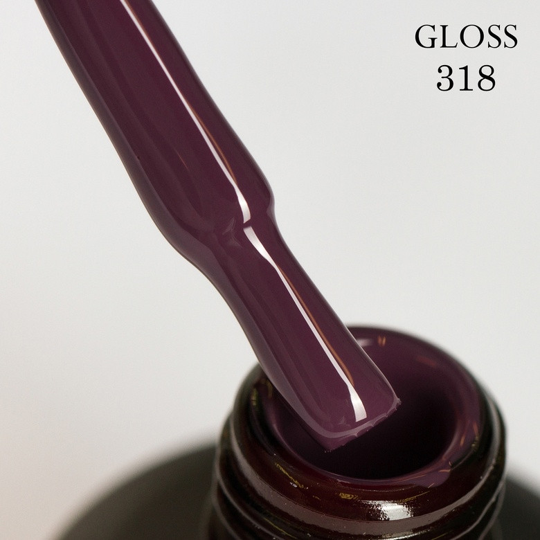 Гель-лак GLOSS 318 (баклажановий), 11 мл, фото 1