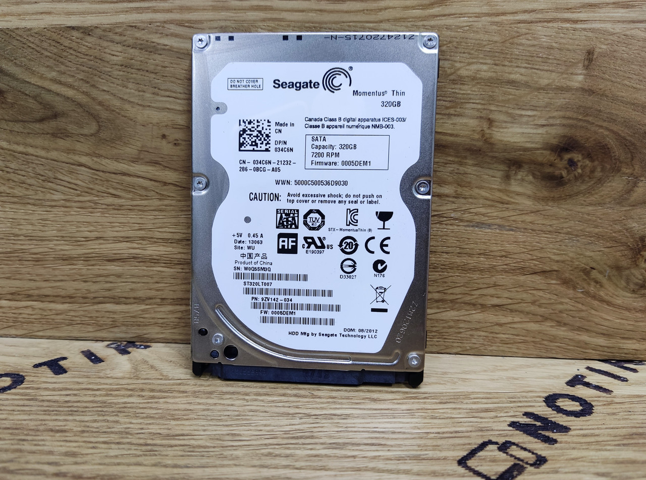 Жорсткий диск Seagate Momentus Thin 320GB, 7200rpm, 16MB, 2.5", SATA II (ST320LT007) Вживаний