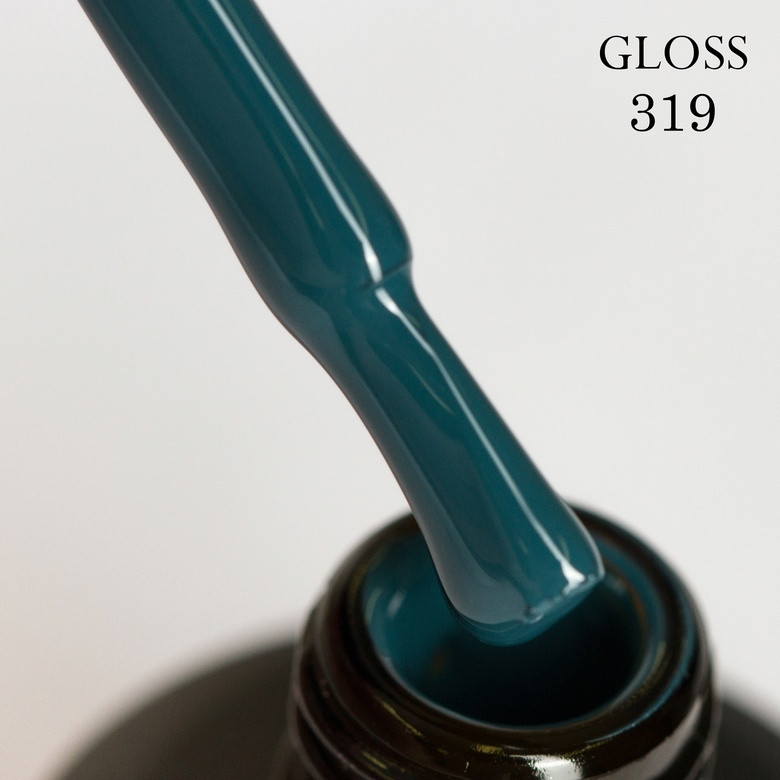 Гель-лак GLOSS 319 (темно-бірюзовий), 11 мл, фото 1