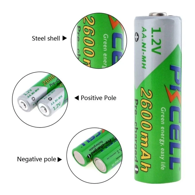 Аккумулятор PKCELL 1.2V AA 2600mAh NiMH Rechargeable Battery