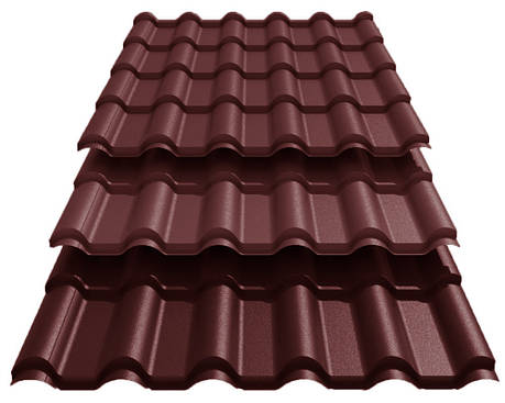 Металочерепиця Ретро U.S.Steel Словаччина 0,45 mm PE RAL 8017, фото 1