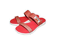 Шлепанцы женские летние красный текстиль 004 р.40 ТМ Yaprak shoes BP