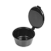 Соусник круглий 50 мл "Black" з кришкою чорний герметичний