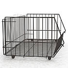 Кошик "AZHAR" 260х700х390мм, чорний. Стелаж сітчастий з торгових кошиків, металевий підлоговий для торгівлі, фото 5