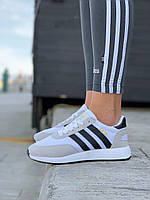 Женские кроссовки  Adidas Iniki White Grey 2