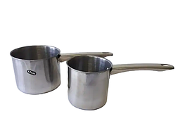 Набір ковшів кухонних нержавіюча сталь 2 штуки Ковшики з ручкою та носиком з нержавіючої сталі для кухні 450/650 мл