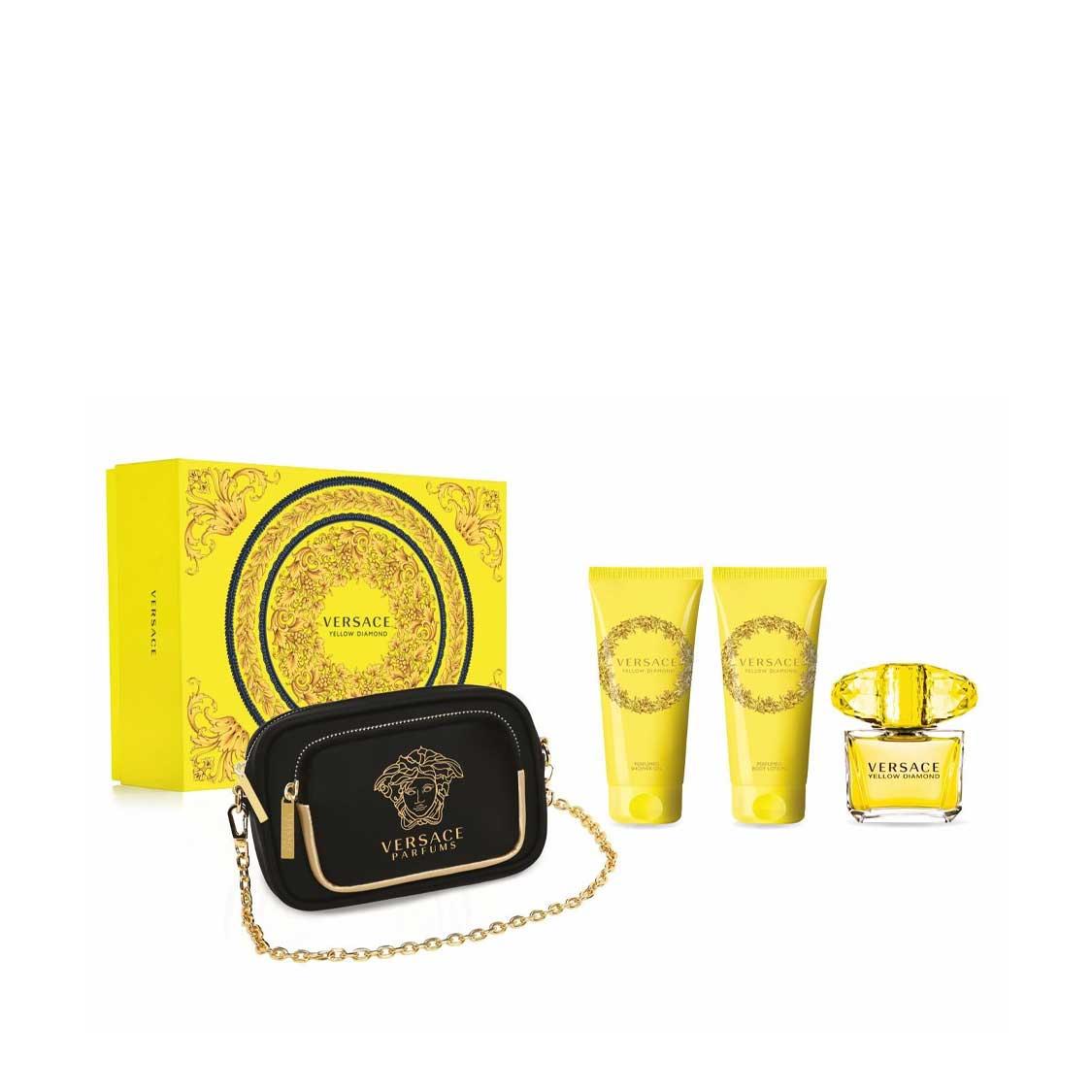 Жіночий набір парфумерії Versace Yellow Diamond парфуми Версаче на подарунок, квітковий шлейфовий аромат для жінок, фото 1