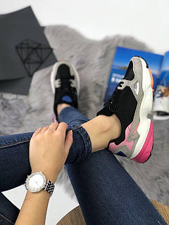 Adidas falcon pink and black sales