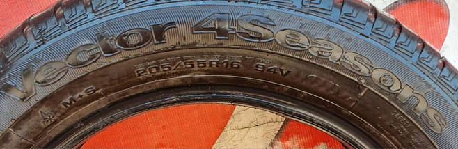 Шини легкові б у 205/55R16 GOODYEAR Vector 4 Seasons, зимові, гума бу для легкових автомобілів, фото 6