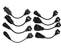 Набор кабелей - Диагностика грузовых авто 8шт OBD2 MAN для сканера Delphi DS150E (603190124) Черный