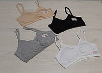 Дитячі топи, котонові, однотонні, з пушапом10л, 12 л, 14 л, БІЙО, Туреччина