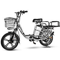 Вантажний електровелосипед GREEN GIANT 18" (600 W 48 V 18 Аh) Сірий з корзиною та додаткови багажником