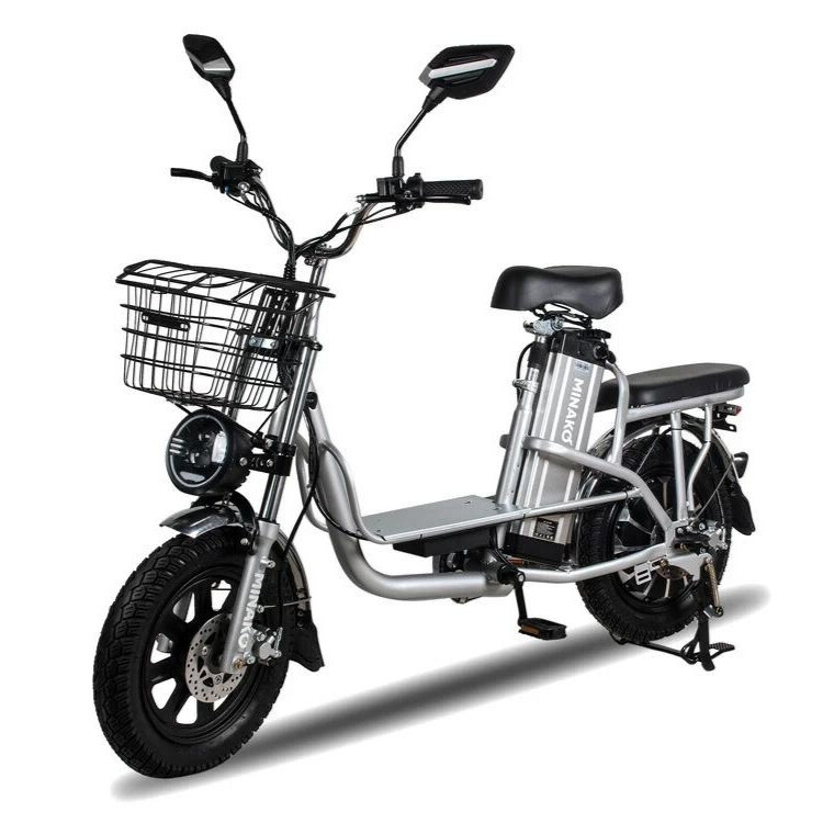 Вантажний електровелосипед MINAKO Monster 60V 20Ah 600W Chrome для кур'єрів з додаткови багажником