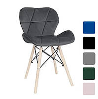 Кресло велюровое для персонала Leobert Lago офисное кресло для переговорной стул для дома Зеленый V_1022 Серый