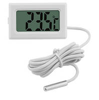 Цифровой термометр с выносным датчиком 1м и ЖК дисплеем LCD -50 ~ 110° C градусник (580921117-1) Белый