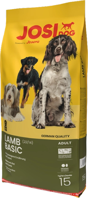 Сухий корм для собак JOSIdog LAMB BASIC для активних з ягня 15 кг