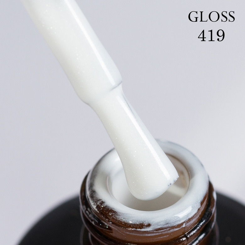 Гель-лак GLOSS 419 (білий з мікроблиском), 11 мл, фото 1