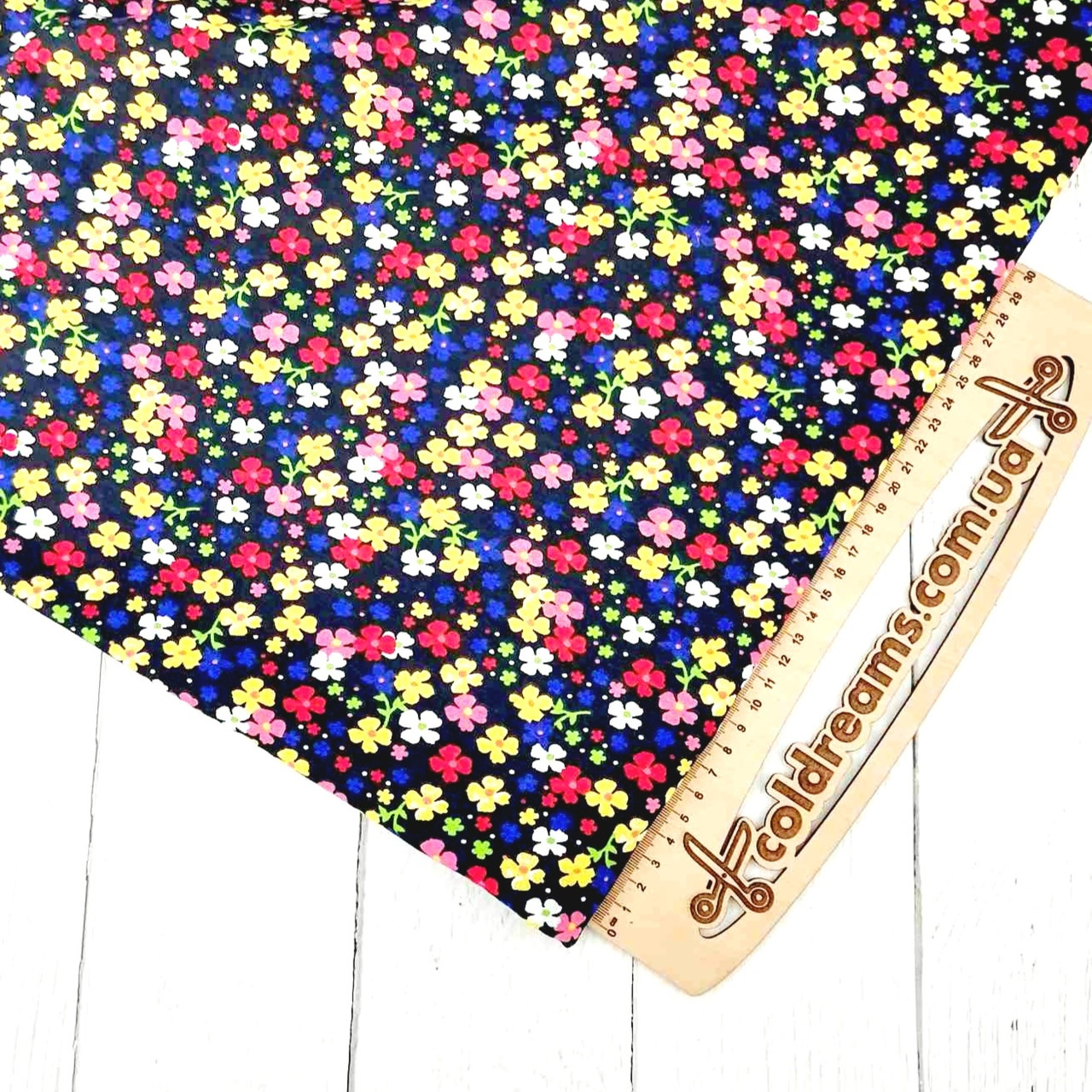 Кулір принт "Квіткове поле" — 170 см (компакт, ротація). ВІДРІЗ 1.30 см