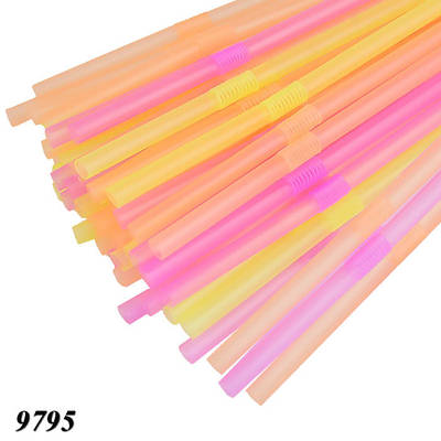 Соломка з вигином d4.8 210 мм 200 шт кольорова