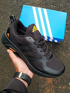 Adidas cloudfoam black orange sales