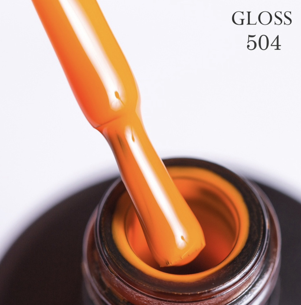 Гель-лак GLOSS 504 (яскраво-помаранчевий), 11 мл, фото 1