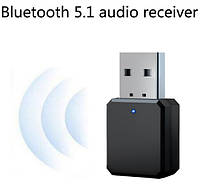 Bluetooth Приймач звуку KN318 Bluetooth 5.1 з мікрофоном(790789416) Чорний