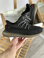 Женские кроссовки Adidas Yeezy Boost 350 V2 Black (Полный рефлектив)