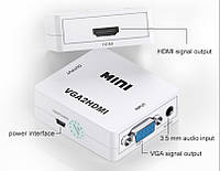 Конвертер адаптер с VGA на HDMI + аудио 3.5мм 1080 VGA2HDMI переходник монитор (516796846) Белый