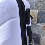 Чемодан дорожній малий 55х37х23 см Wings 147 , Валіза на 4-х колесах , Сумка дорожня з полікарбонату ,БІЛИЙ, фото 2