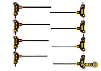 Набір ключів шестигранних VOREL : тип "Т", HEX 2.5-10 мм, L= 100-200 мм, Cr-V 6150, 8 шт [12/24/144]