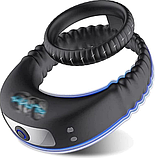 Віброкільце ерекційне для пеніса, Ерекційне кільце підвійне з вібрацією, Кільце на член з вібрацією, Інтимні і, фото 4