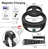 Віброкільце ерекційне для пеніса, Ерекційне кільце підвійне з вібрацією, Кільце на член з вібрацією, Інтимні і, фото 8