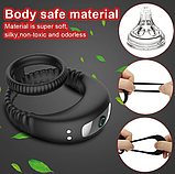 Віброкільце ерекційне для пеніса, Ерекційне кільце підвійне з вібрацією, Кільце на член з вібрацією, Інтимні і, фото 5