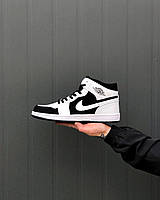 Мужские / женские кроссовки Nike Air Jordan 1 Retro Mid White Black