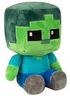 Детская игрушка из игры Minecraft Майнкрафт Сидящий Зомби 26 см JINX (253097472-1)