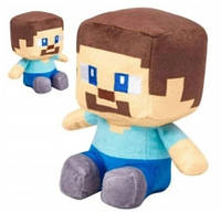 Детская игрушка из игры Minecraft Майнкрафт Сидящий Стив (STEVE) 26 см JINX (253097472-1)