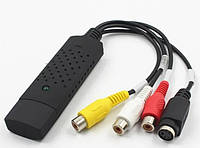 USB карта / плата відео захоплення EasyCap конвертер оцифровка c касети пристрій для захоплення і запису відео (544567610) Чорний