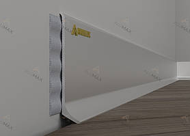 Плінтус алюмінієвий 60мм накладний (срібло)