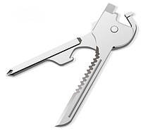 Ключ-брелок мультитул 6 в 1 з нержавкі Utili-key тактичний Swiss (530625514) Срібло