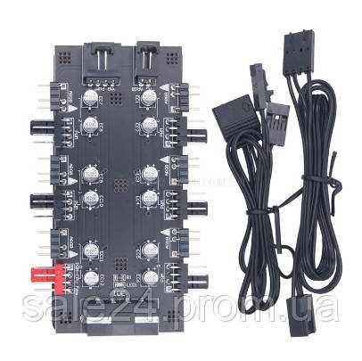 Фан хаб кулерів з підсвічуванням 6 x ARGB 5V/3 pin + 6 x Fan 4 pin PWM ...