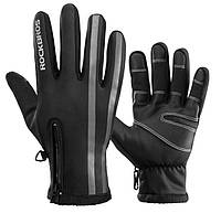 Зимние лыжные горнолыжные перчатки ROCKBROS S091-2 сенсорные непродуваемые S Черные