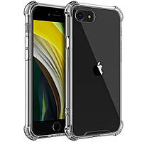 Противоударный чехол для Apple iPhone 7 / 8 / SE 2020 silicone case прозрачный усиленные защитные борты