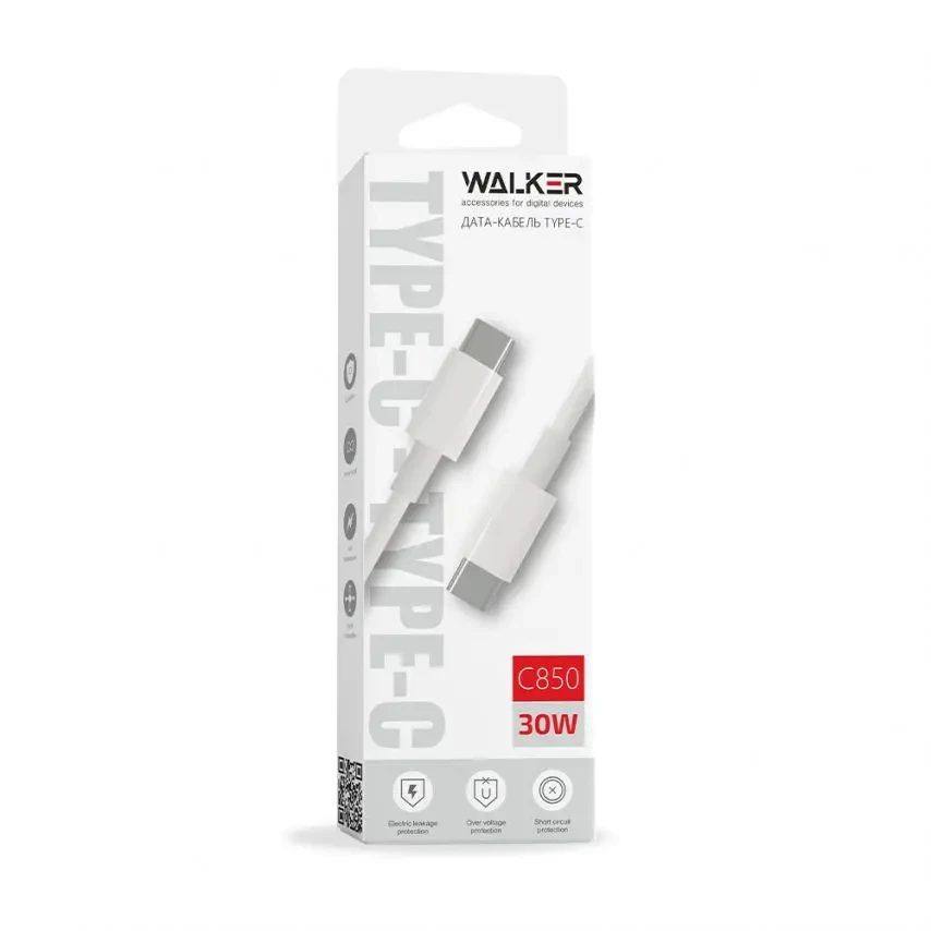 Кабель Type-C - Type-C Walker C850 1,0м (white)
