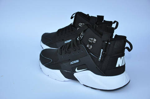 Мужские кроссовки Nike Huarache x Acronym Black White 1, цена