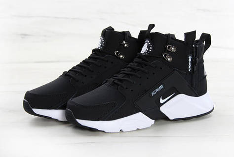 Мужские кроссовки Nike Huarache x Acronym Black White 1, цена