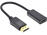 Переходник конвертер DisplayPort (DP) -> HDMI +аудио, активный адаптер конвертер (590280445) Черный