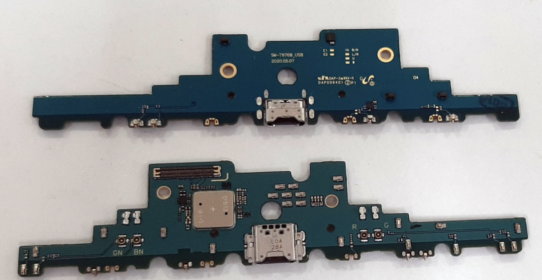 Шлейф для Samsung T970 Galaxy Tab S7+/T976B, з роз'ємом заряджання, з мікрофоном, з мікросхемою, оригінал (54)