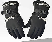 Зимние перчатки на меху вело,лыжные,спортивные,ветрозащитные и непромокаемые (727727861) Черные One Size L