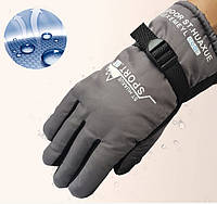 Зимові рукавички на хутрі вело, лижні, спортивні, вітрозахисні та непромокальні (727727861) Сірі One Size L