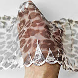 Ажурне мереживо вишивка на сітці: бежева нитка на сітці з тваринним малюнком, ширина 13,5, фото 7